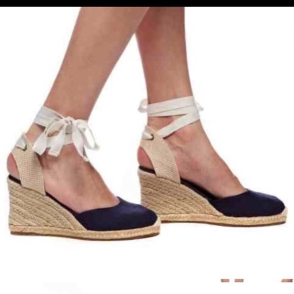 Soludos wedge sandals, size 6, navy